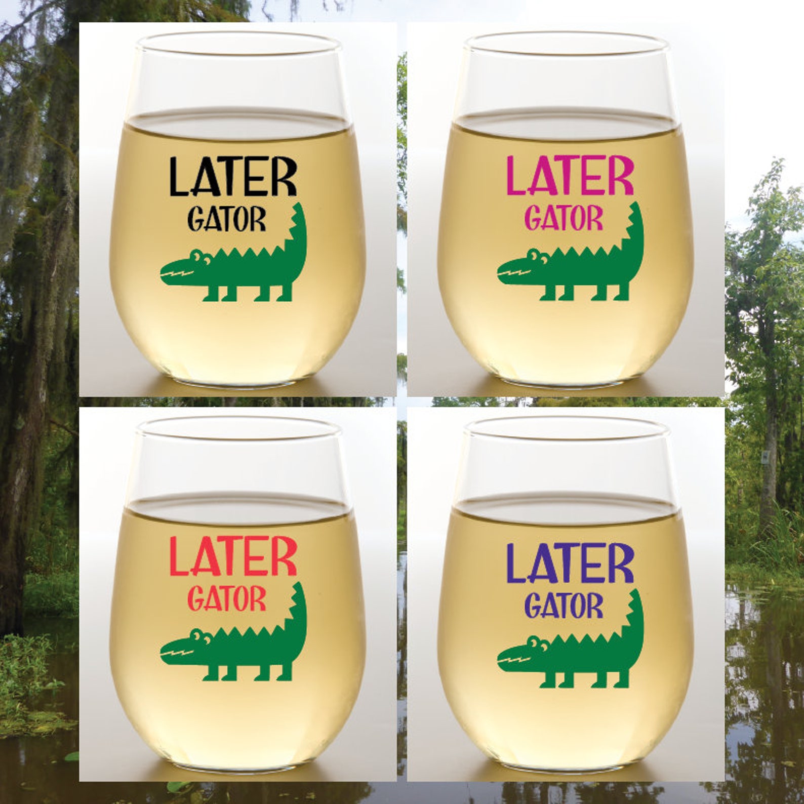 4pack Wineoh Designer Shatterproof Plastic 16 Oz. Stemless Etsy