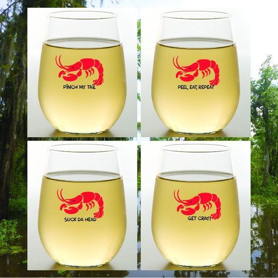 4-pk Wine-Oh Designer BPA Free Plastic Shatterproof Wine Glass MARDI GRAS