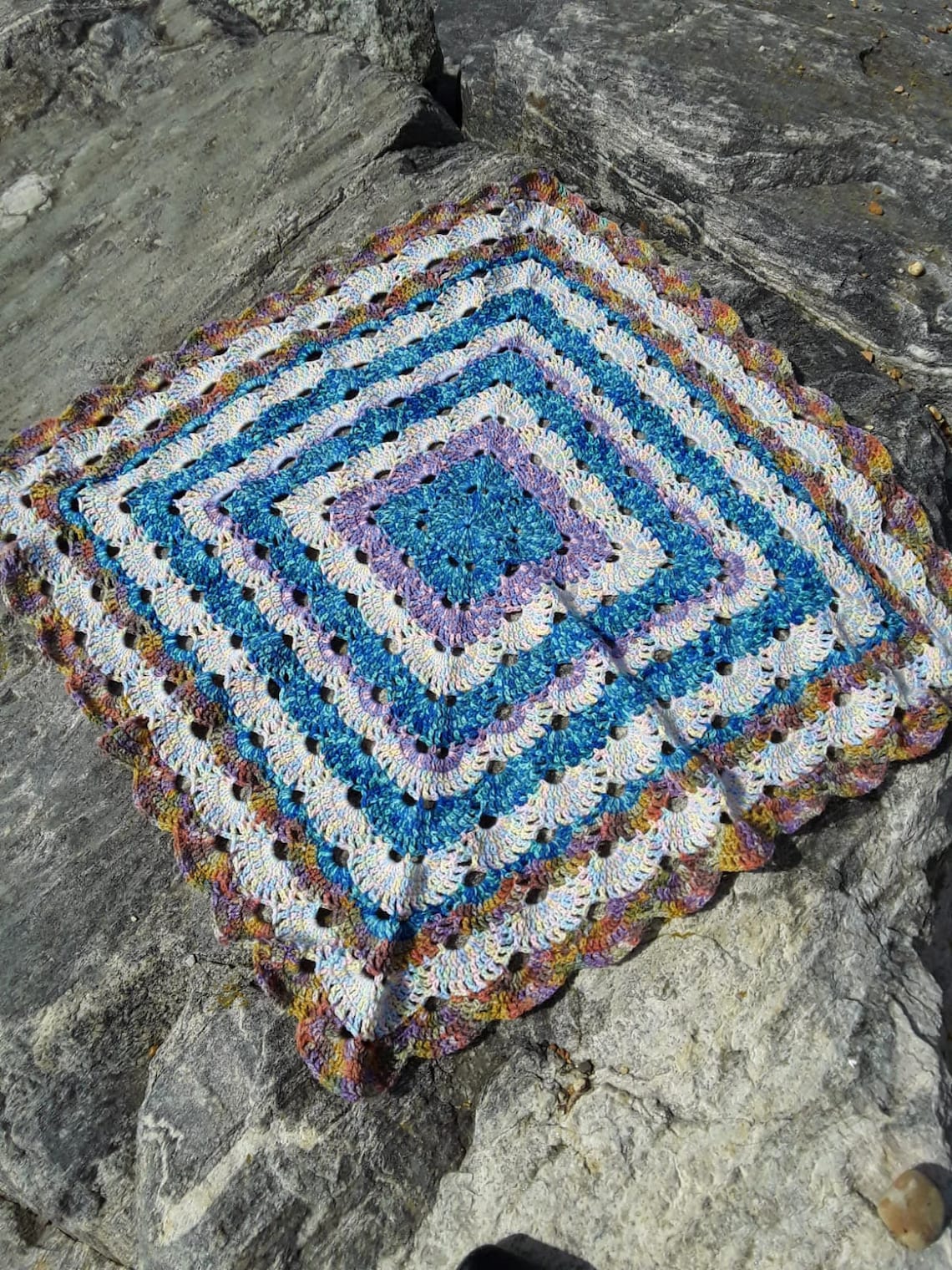 Crochet Lacy Blanket Throw Babies Cuddle Rug 100cm x 100cm. Etsy