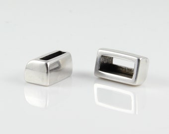 Antik plata cintas de cuero ID 10x2 Cierre de gancho Rivoli Black Diamond 12mm