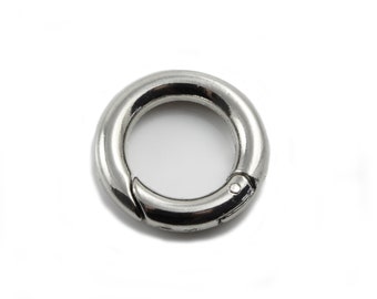 2Stück Karabinerring rund platin 18 x 3 mm Federöffnung Verschluss Schlüsselanhänger