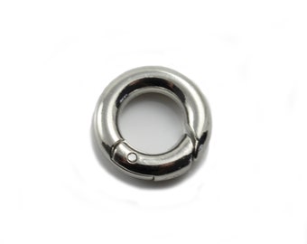 2Stück Karabinerring rund platin 15 x 3 mm Federöffnung Verschluss Schlüsselanhänger