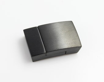 Edelstahl Magnetverschluss- matt- schwarz -10 x 2,5 mm ID10 flach