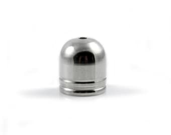 Pack of 6 Ø 6 mm stainless steel end caps, polished, 8 x 7 mm ID6 round end piece end sleeve