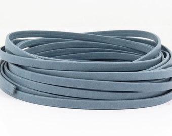 1 m flaches Nappalederband- blau - 5 x 1,5 mm Rindsleder EU