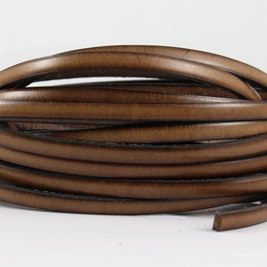 1 m Flaches Lederband- taupe- 5 x 2 mm * Hochwertiges Rindsleder beige