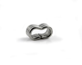 Confezione da 10 cursori in acciaio inossidabile - lucidati - ID 9 x 4 mm - per 4 mm