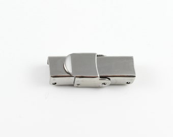 3-Stück Edelstahl Verschluss - poliert- 5 x 2 mm ID5 flach