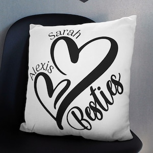 Personalized Besties Throw Pillow: Custom BFF Gift