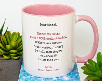 Personalized Workout Buddy Mug: Funny Sarcastic Fitness Gift