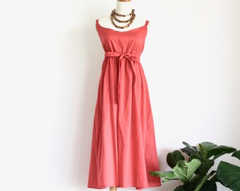 red cotton sundress