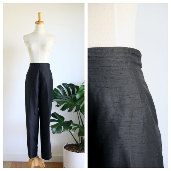 Black tapered womens pants. Black minimalist trous
