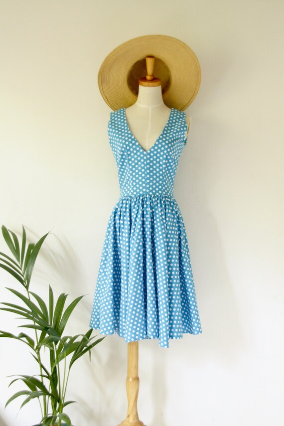 blue cotton summer dress