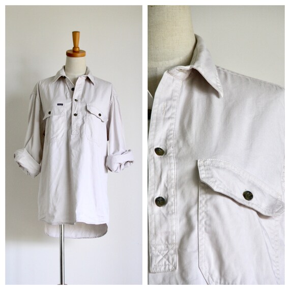 Mens 90s bone shirt. Mens workwear shirt. Mens 90s
