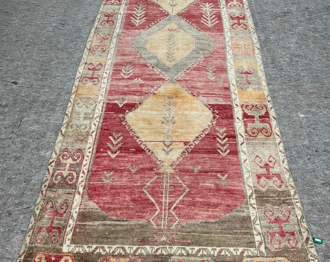 4x13.1 turkish runner rug, anotolia runner rug, oushak runner rug, bedroom runner rug, kitchen runner rug, entry way runne rug