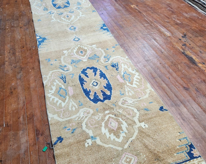 3x14 runner rug, turkish runner rug, oushak runner rug, anotolia runner rug, kitchen runner rug, entry way runner rug, handmade runner rug