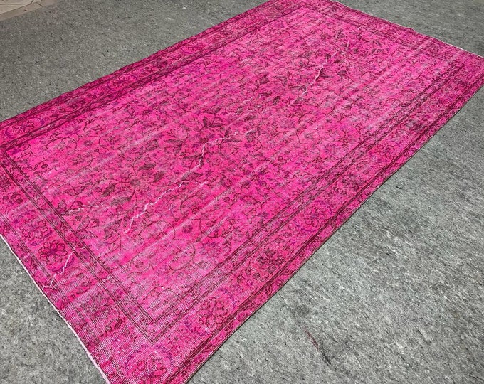 5x9 rug, anatolian handmade rug, turkish rug, livigroom rug, kitchen rug, middle rug, pink color handmade rug, nomadic rug, washale rug,