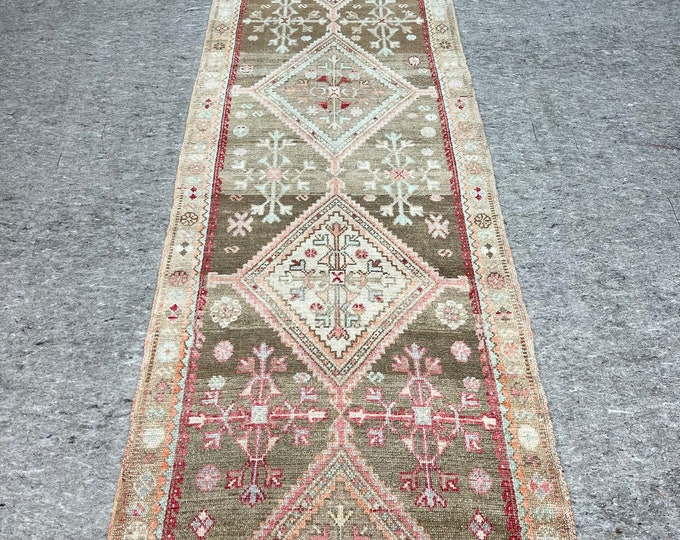 3.6x14.10 feet turkish runners, handmade rug, wash  rugs, oushak faded rugs, oriental runner  rugs, Accent kitchen rugs,