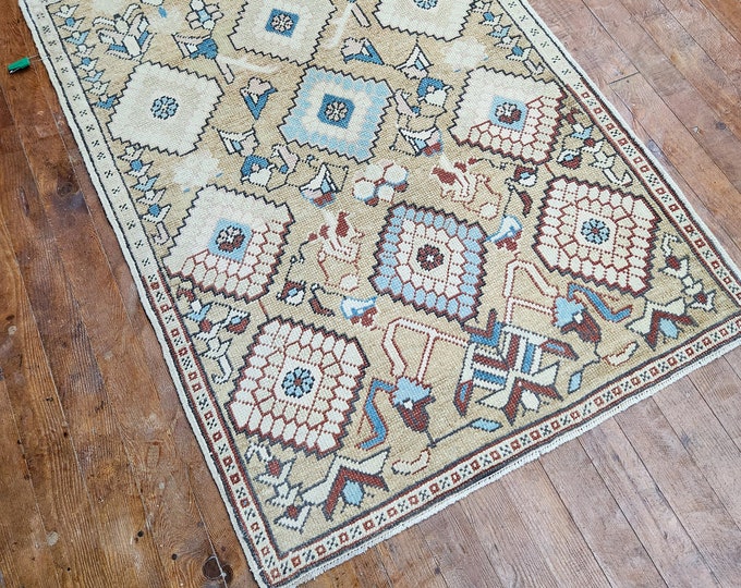 3x4 mini area rug, turkish area rug, anotolia area rug, bedroom area rug, kitchen area rug, entry way area rug, handmade area rug