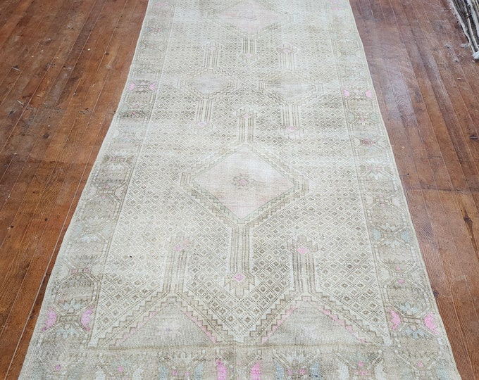 4x13 feet turkish runner rug, oushak runner rug, anotolia runner rug, bedroom runner rug, oushak runner rug, entry way runner rug