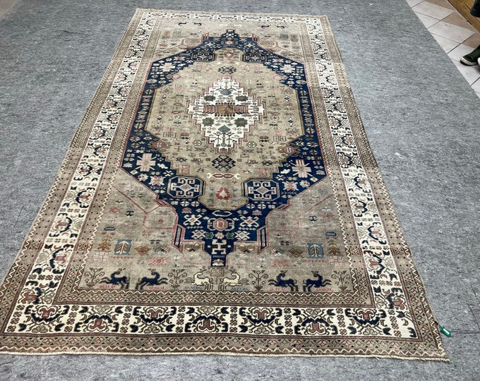 5.8x10turkish rug handmade rug, wash  rugs, oushak faded rugs, oriental area rugs, Accent kitchen rugs, anatolian small rug,