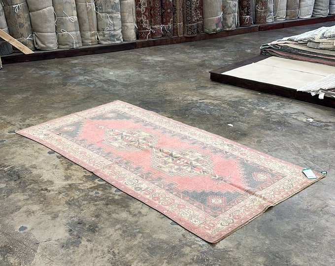 3 x8 feet rug turkish village rug turkish handmade rugs anatolian rugs accent turkish rug oriental rug natural rug muted area rug