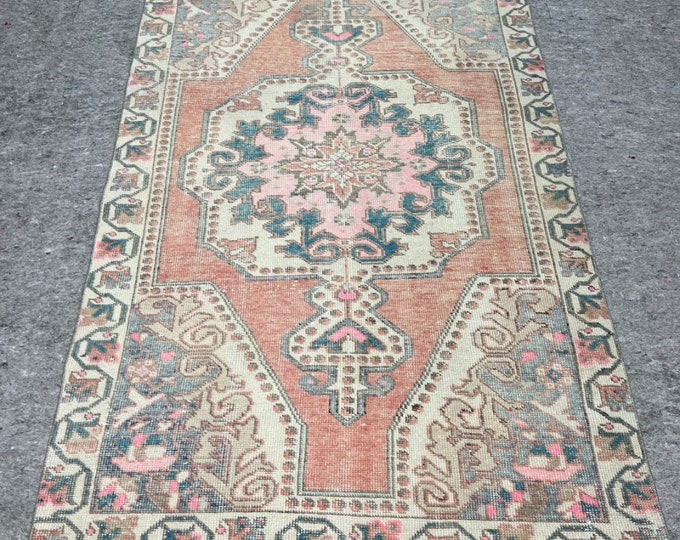 5x7 feet, village turkish rug, anatolia area rug, handmade area rug, kids room area rug, Orange and Pink tones