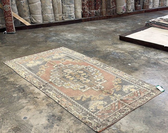 5x8  rug, anatolian rug, fantastic rug, decorative rug, turkish rug, washale rug, muded rug, oriental rug, vintage rug, saloon rug,