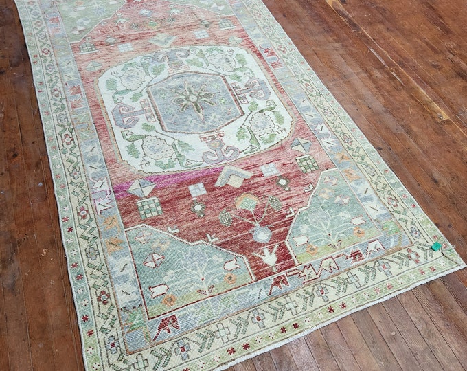 4x7 area rug, turkish area rug, oushak area rug, bedroom area rug, kitchen area rug, entry way area rug, handmade area rug