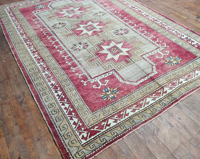 7x10 area rug, turkish area rug, oushak area rug, bedroom area rug, kitchen area rug, entry way area rug, handmade area rug