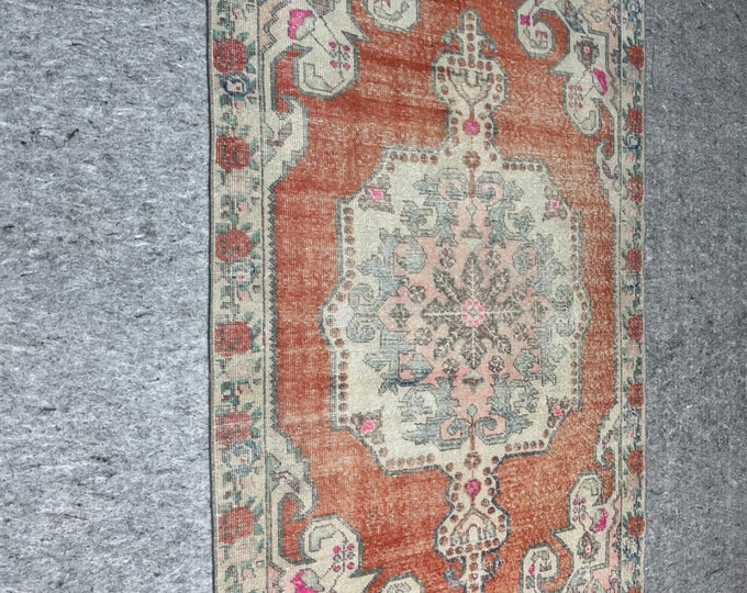 5X7 feet, village turkish rug, oushak rug, anatolia rug, orange rug, bohomian rug