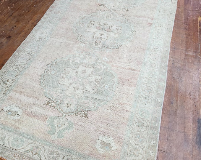 5x10 feet runner rug,large sıze  runner rug,handmade runner rug,oriental runner rug. pastel color rug. washale runner rug.
