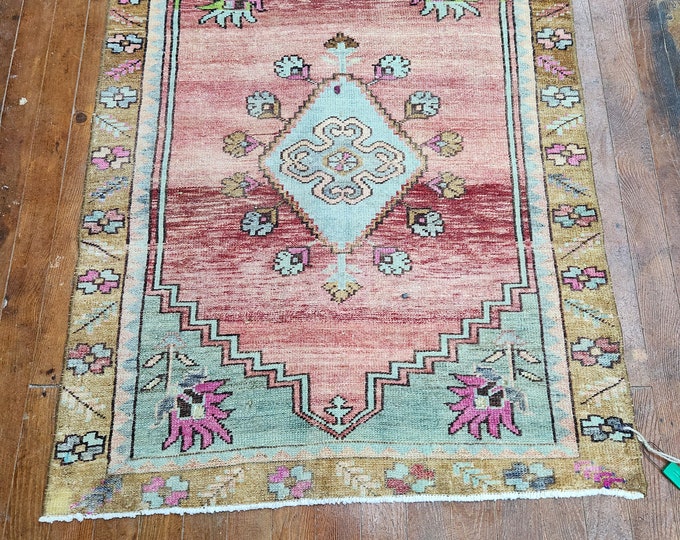 3x4 feet turkish area rug, oushak area rug, handmade area rug, bedroom area rug, entry way area rug, handmade area rug