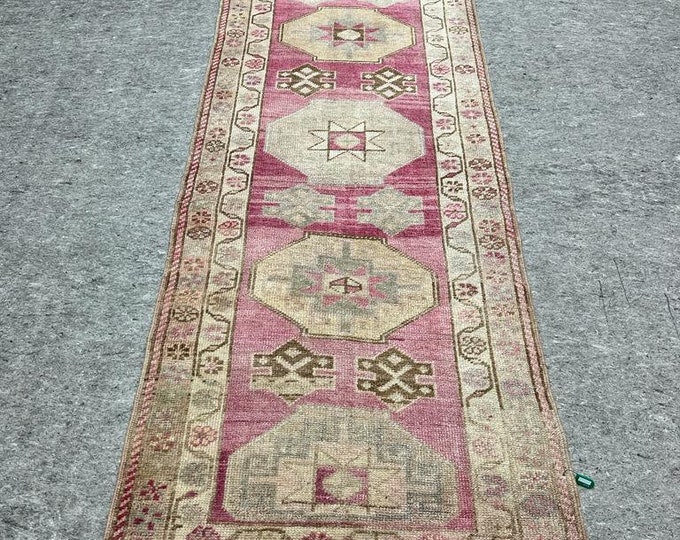 3x11 rug, oushak runner rug, turkish handmade runner rug, herki runner rug, entryway runner rug, stair runner rug, washale runner rug,
