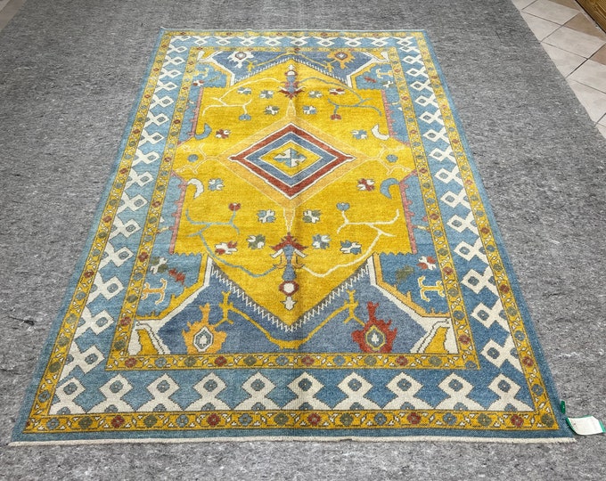 6X9 turkish area rug, oushak area rug, anotolia area rug, kitchen area rug, handmade area rug, bedroom area rug, entry way area rug