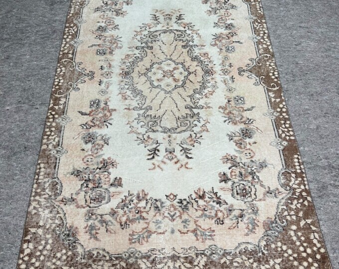 4x6 rug, washale turkish handmade rug, anatolian rug, muded rug, fantastic rug, area rug, beige color rug,