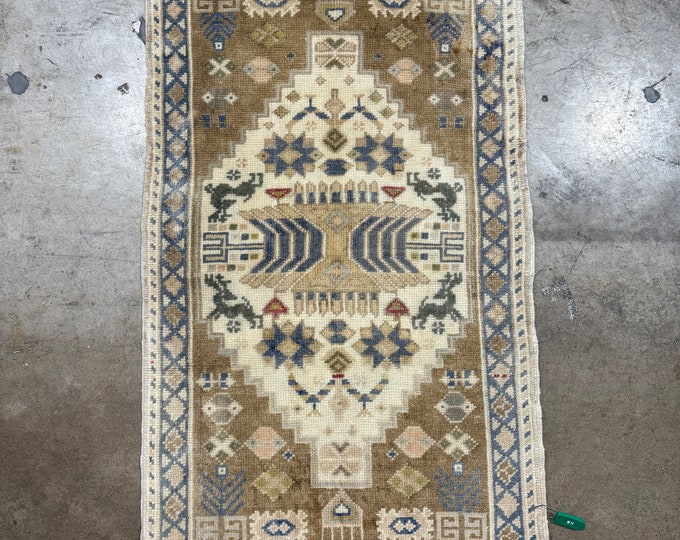 21x38  turkish doormat rug, oushak doormat rug, anotolia doormat rug, kitchen doormat rug, bedroom doormat rug, entry way doormat rug