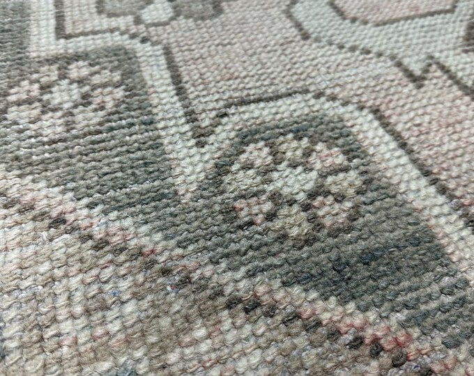 3.4x5.8rug, anatolian handmade rug, turkish rug, livigroom rug, kitchen rug, middle rug, pink color handmade rug, nomadic rug, washale rug