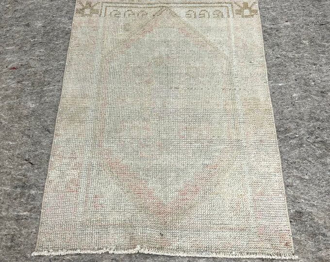 2.7x3.6 turkish doormat rug, Oushak doormat rug, Anatolia doormat rug, bedroom doormat rug, Handmade doormat rug, entry Wayne doormat rug