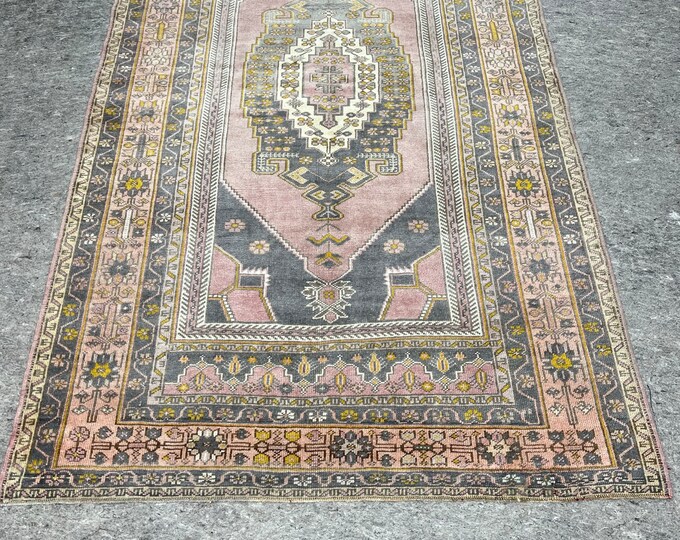 4.9x8.4 turkish  rug, anotolia doormat rug, bedroom doormat rug, oushak doormat rug, entry way doormat rug, handmade doormat rug
