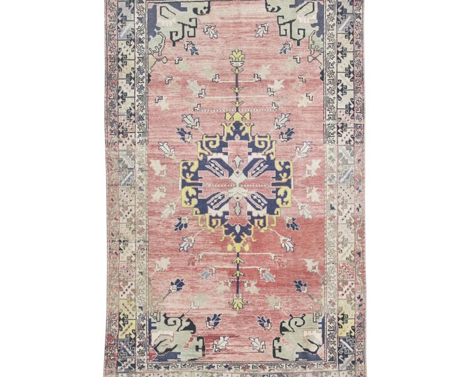 Vintage 6x9 Turkish Oushak Rug – Brown and Beige, Handmade Area Carpet – Ideal for Hall, Kids Room, Living Space