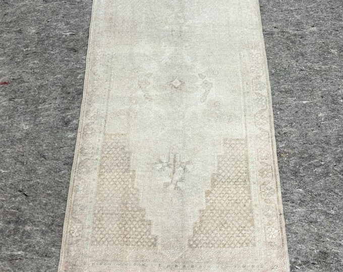 2.1 x4 turkish beige colors handmade rug, wash  rugs, oushak faded rugs, oriental area rugs, Accent kitchen rugs, anatolian small rug,