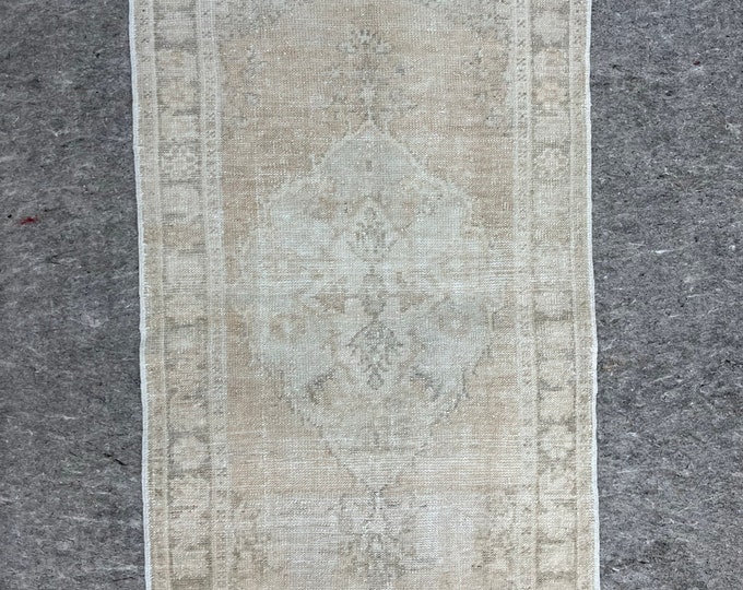 2.5x4.8 turkish beige colors handmade rug, wash  rugs, oushak faded rugs, oriental area rugs, Accent kitchen rugs, anatolian small rug,