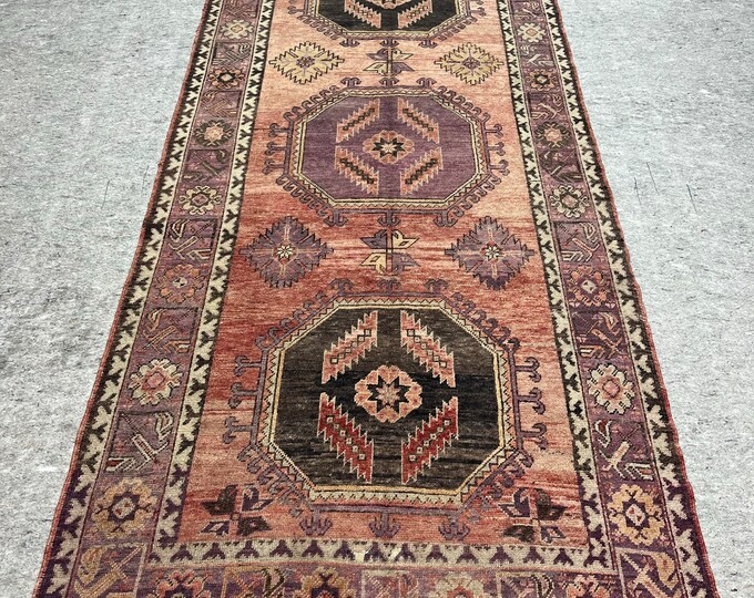 4.7X14.6 feet runner .TURKISH RUGS, anotolia runner  rug, bedroom runner  rug, oushak runner rug, entry way runner rug, handmade runner rug