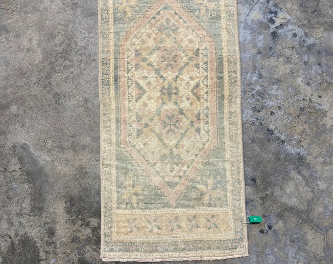 18x40turkish doormat rug, oushak doormat rug, anotolia doormat rug, kitchen doormat rug, bedroom doormat rug, entry way doormat rug