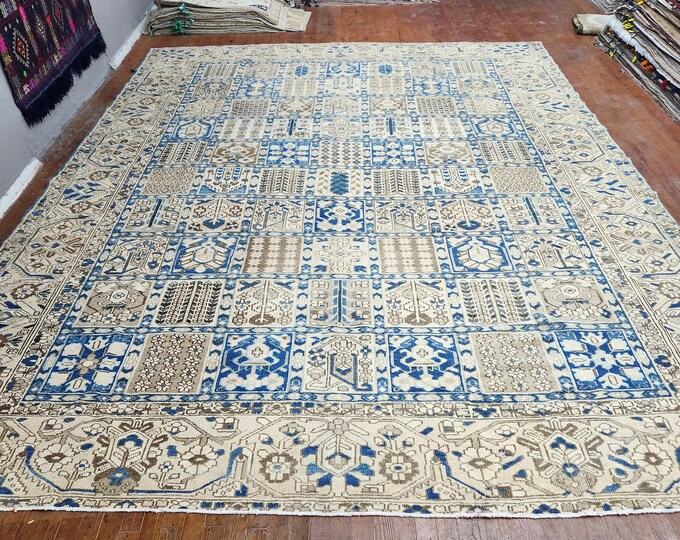 10.2x13.0 foot persian handmade large size rug.blue  beige color salon rugs,area rug,large size area rugi livingroom rug.