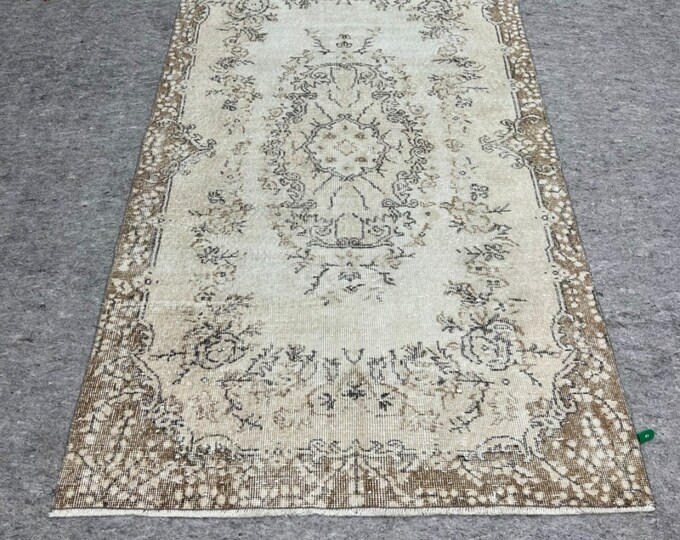 4x6 rug, natural handmade rug, washale turkish oushak rug, vintage rug, 3x6 beige color,rug, oriental rug, livingroom rug,