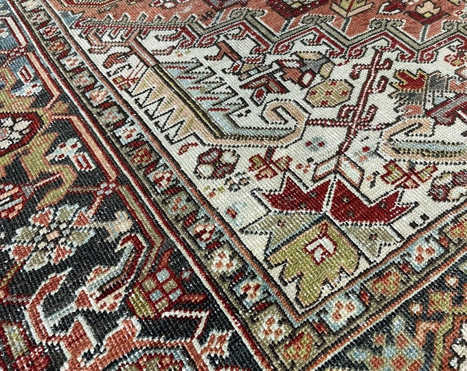 Antique Turkish Rug – One-of-a-Kind Handmade Piece, 6x9 ft – Timeless Beauty, Persian, Warm, Rustic, Aztec, Boho, Elegant color
