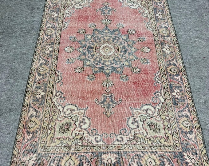 4x6 rug, anatolian handmade rug, bohemian rug, oriental rug, turkis living room rug, faded rug, accent rug, halway rug, area rug,