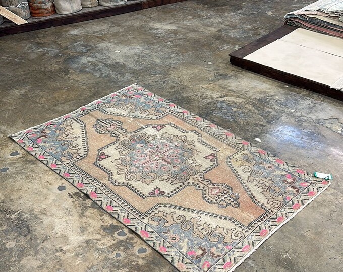 4x6 , anatolian rug, turkish handmade area rug, washale oushak kitchen rug, middle floor rug, muted floor rug, accent kitchen rug,